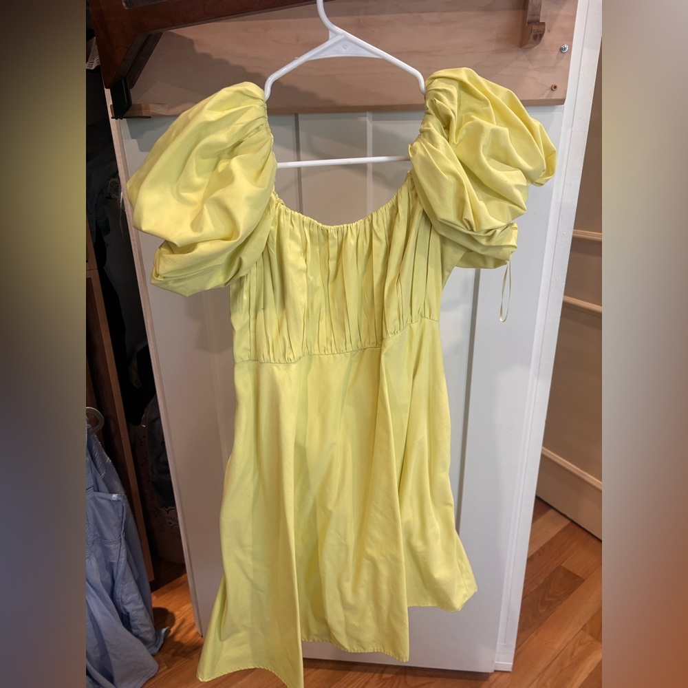 Abercrombie & Fitch Yellow Puff Sleeve Blouse